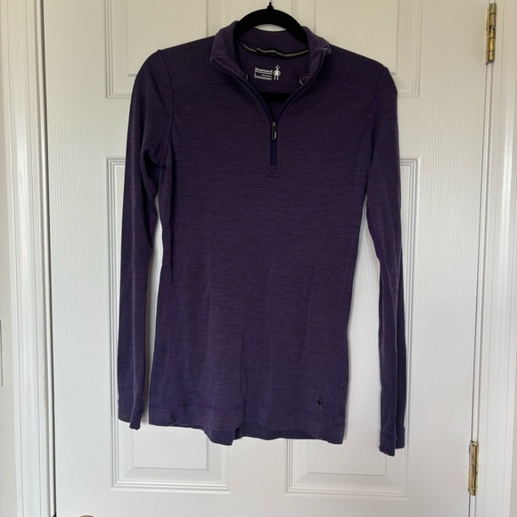 Smartwool Women's Purple Wool Quarter Zip Top Size Large - Picture 1 of 8